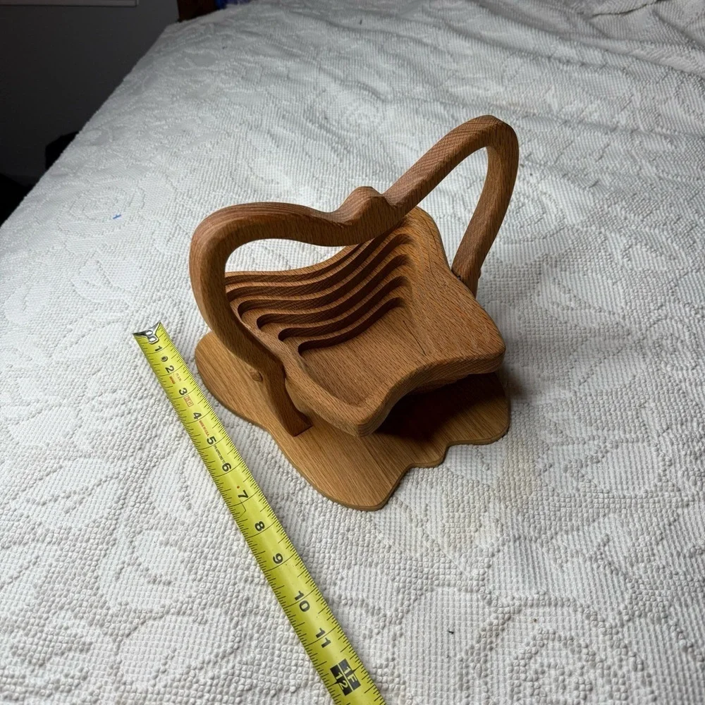 Vintage Butterfly‎ Collapsible Wooden Basket Folding Trivet Handcrafted Wood